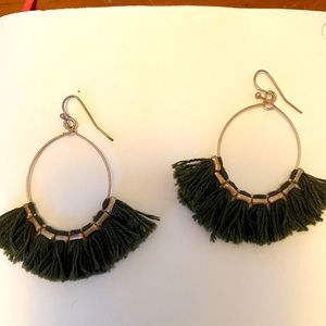 Universal Thread Tassel Gold Hooped Earrings